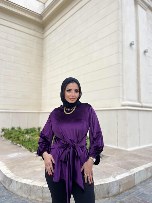 Flair Velvet blouse - purple