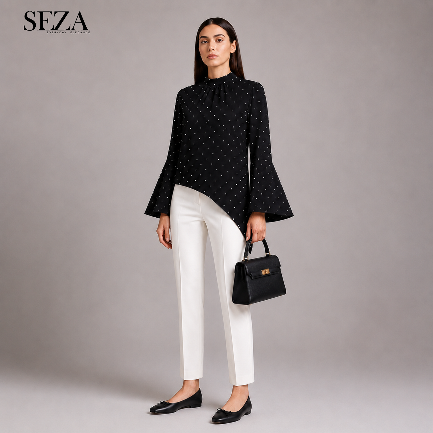 Stain black polka dots