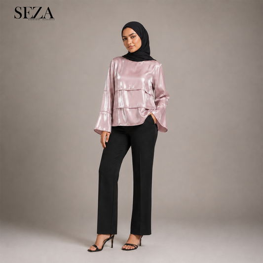 LAYAL soirée Blouse in Pink