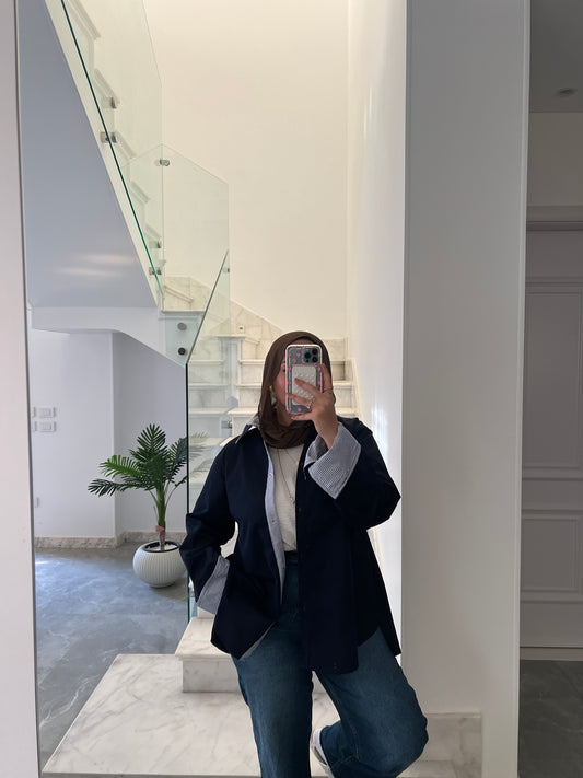 Bella Cuff Shirt - Navy