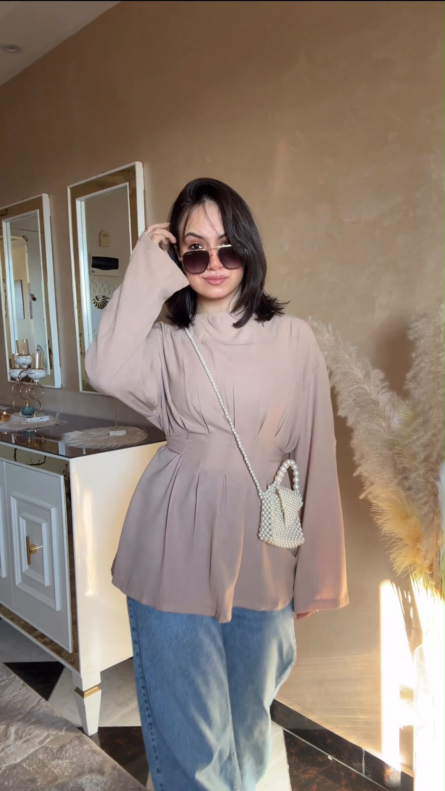 Corset blouse - beige