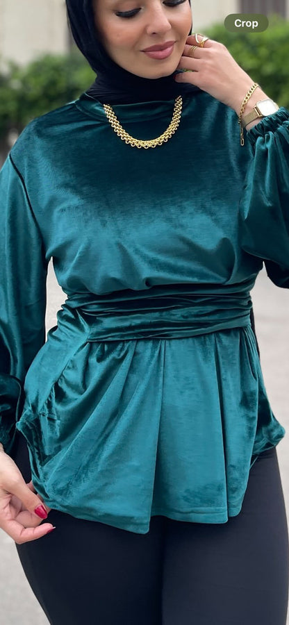 Flair Velvet blouse - Green