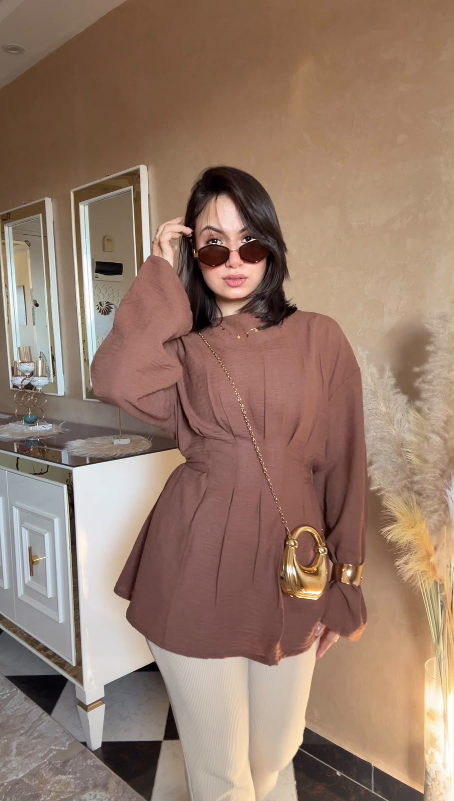 Corset Blouse - Brown