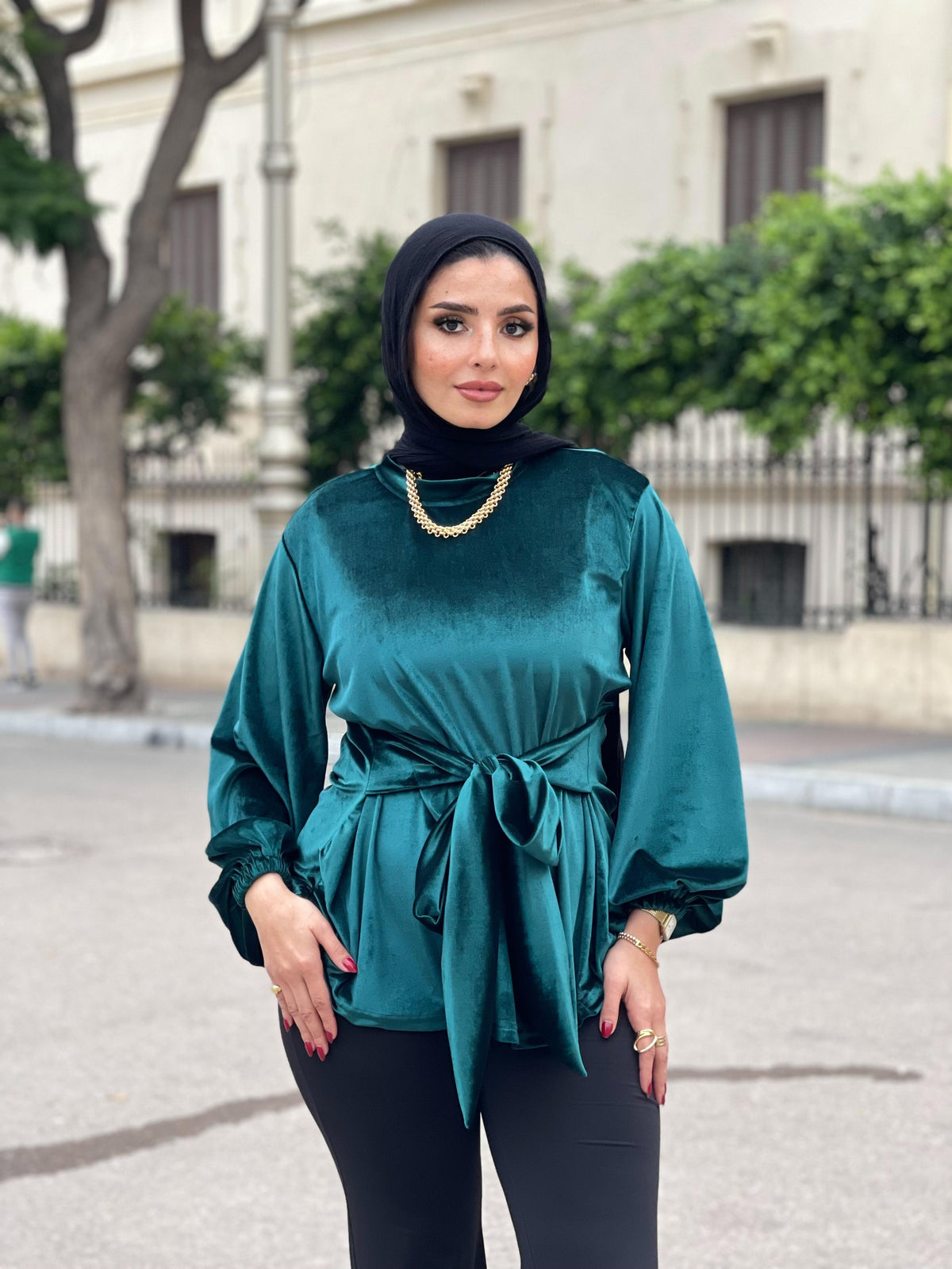 Flair Velvet blouse - Green