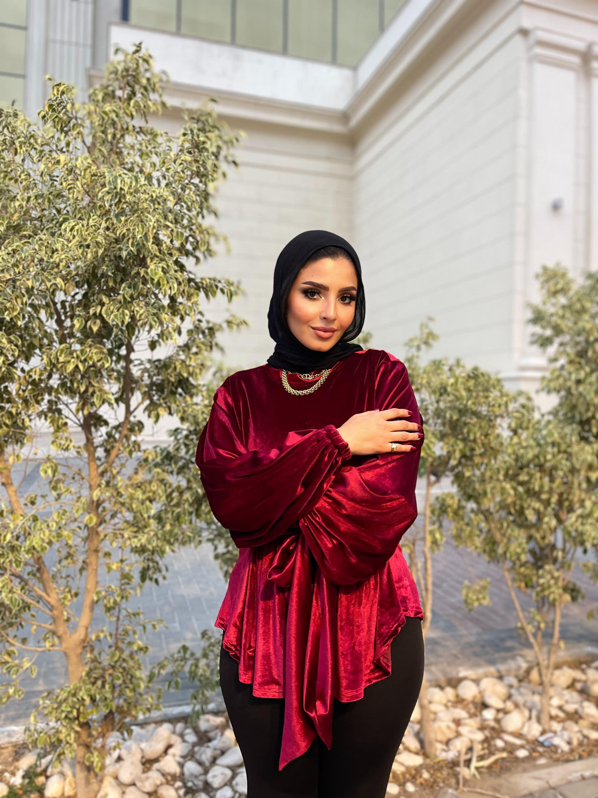 Flair Velvet blouse - Red