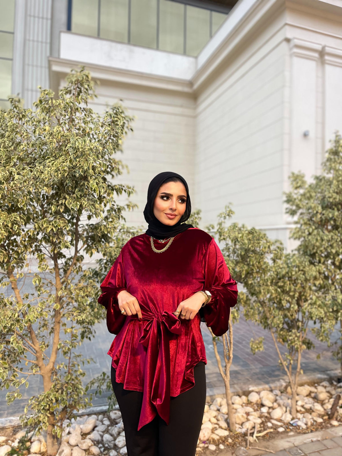 Flair Velvet blouse - Red