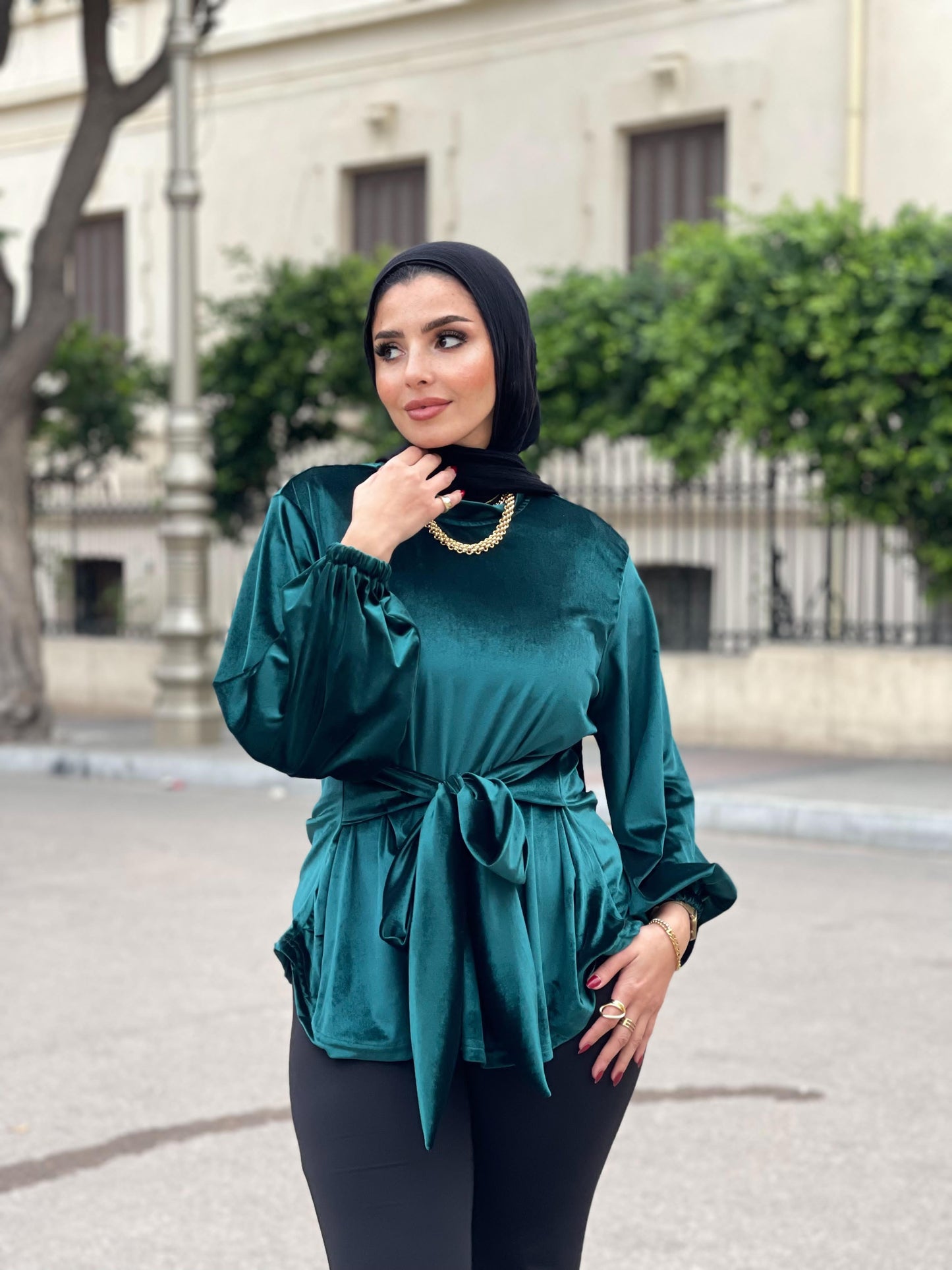 Flair velvet blouse