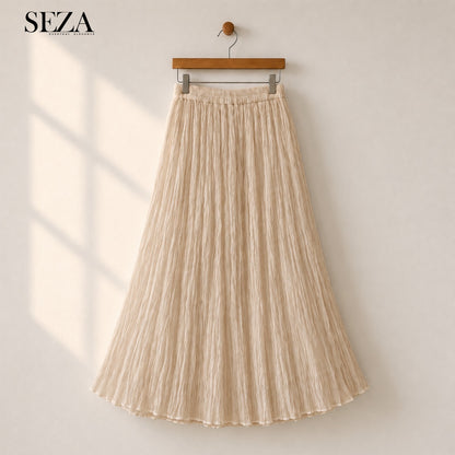 ALMA Crushed Chiffon Skirt in beige ( pre- Order )
