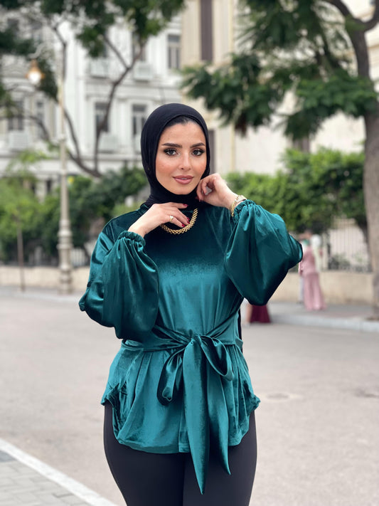 Flair Velvet blouse - Green