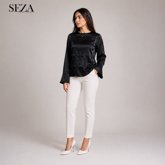 LAYAL Soirée Blouse in Black