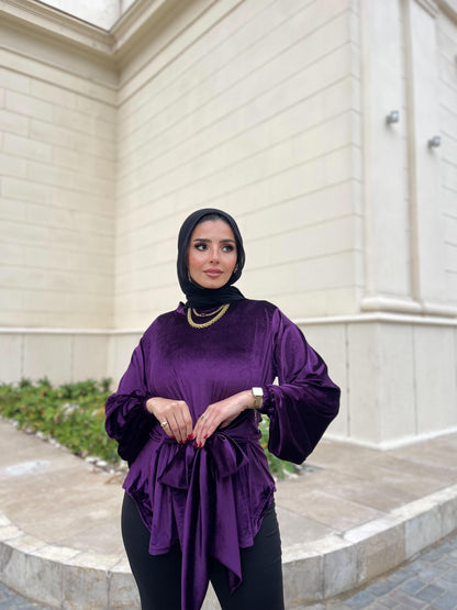 Flair Velvet blouse - purple
