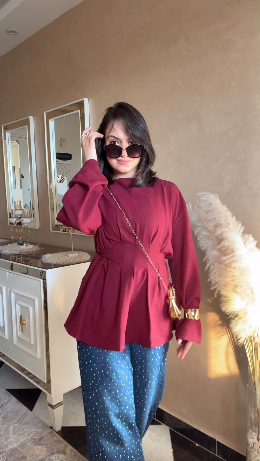 Corset Blouse - burgundy