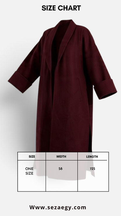 Celina Long Coat - Burgundy