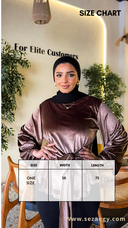 Flair Velvet blouse - Cafee