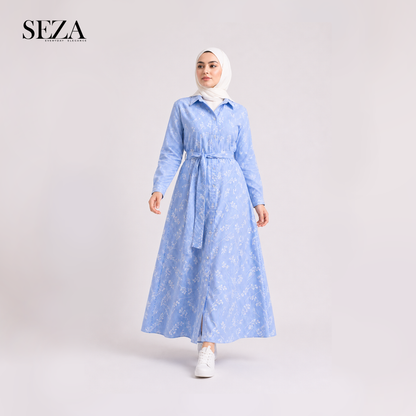 Lina light Blue Striped Dress
