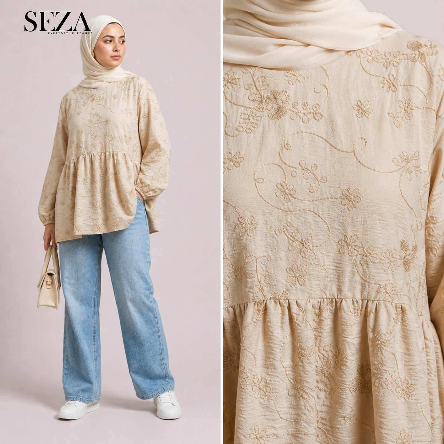 The peplum beige Blouse