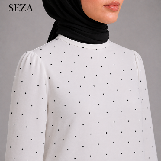 Stain white polka dots