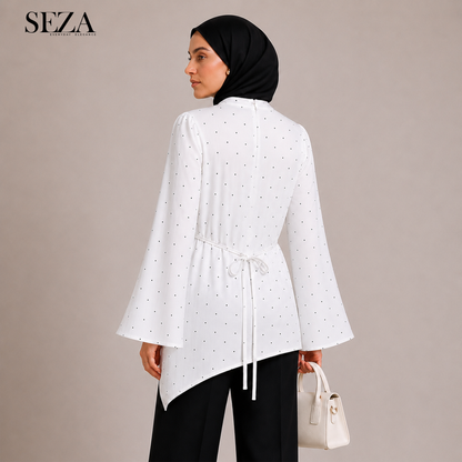 Stain white polka dots