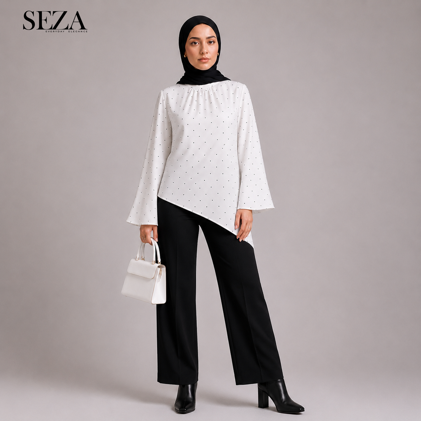 Stain white polka dots