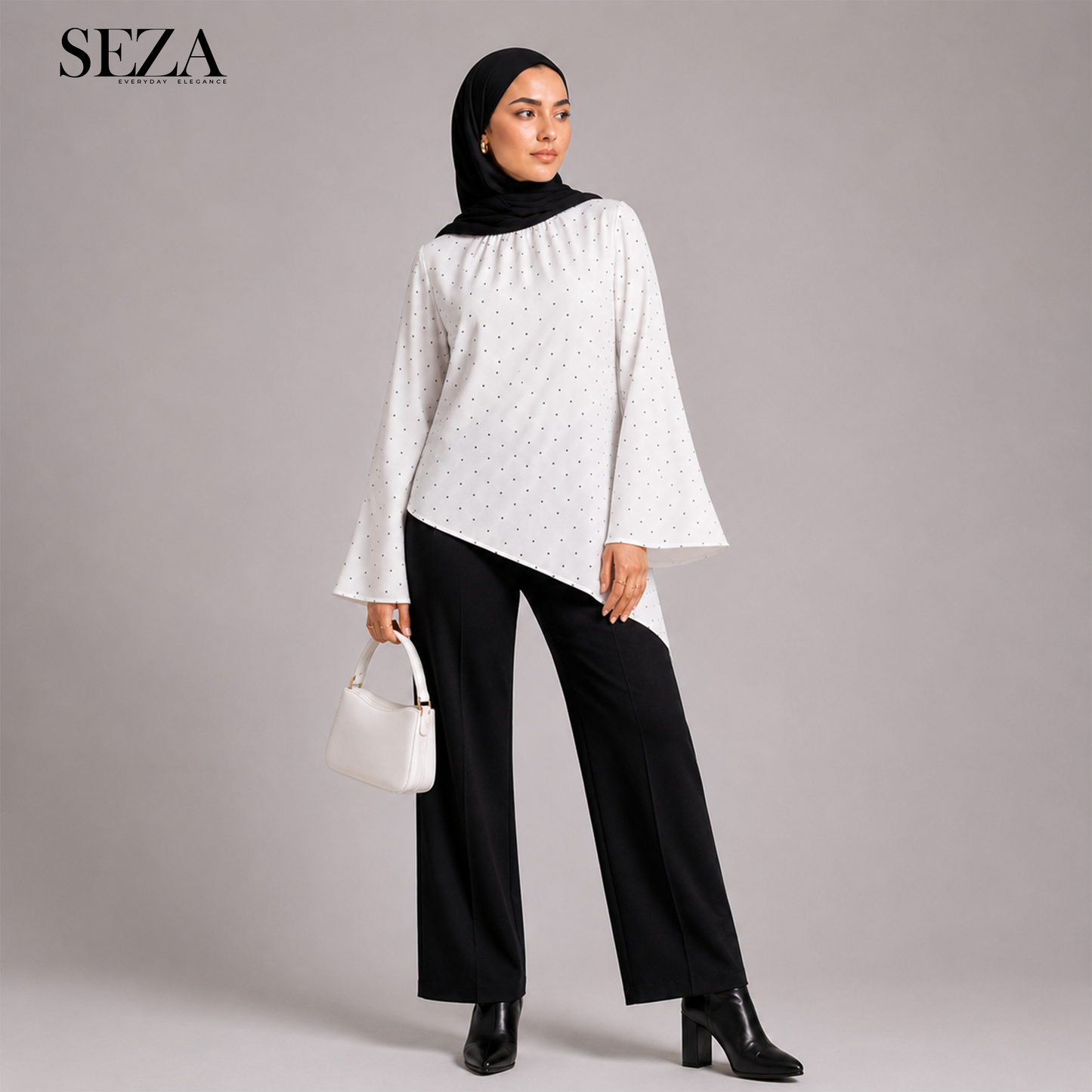 Stain white polka dots