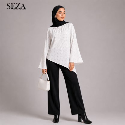 Stain white polka dots