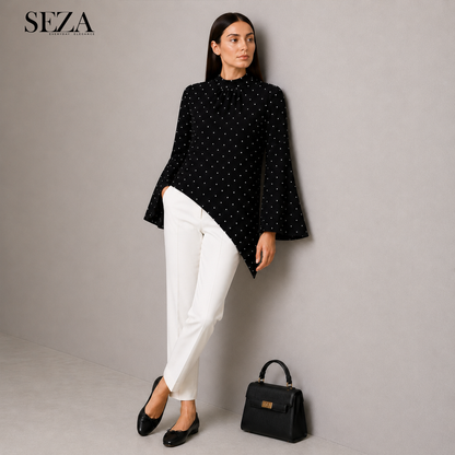 Stain black polka dots