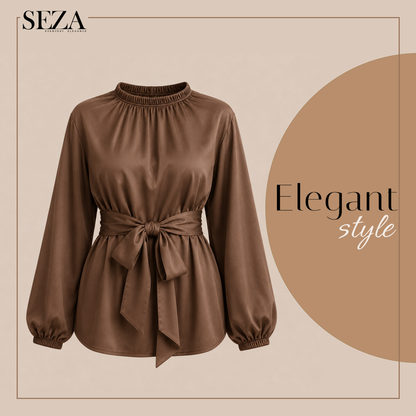 Glow soiree Blouse in brown