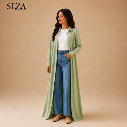 Long shirt in Mint green
