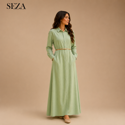 Long shirt in Mint green