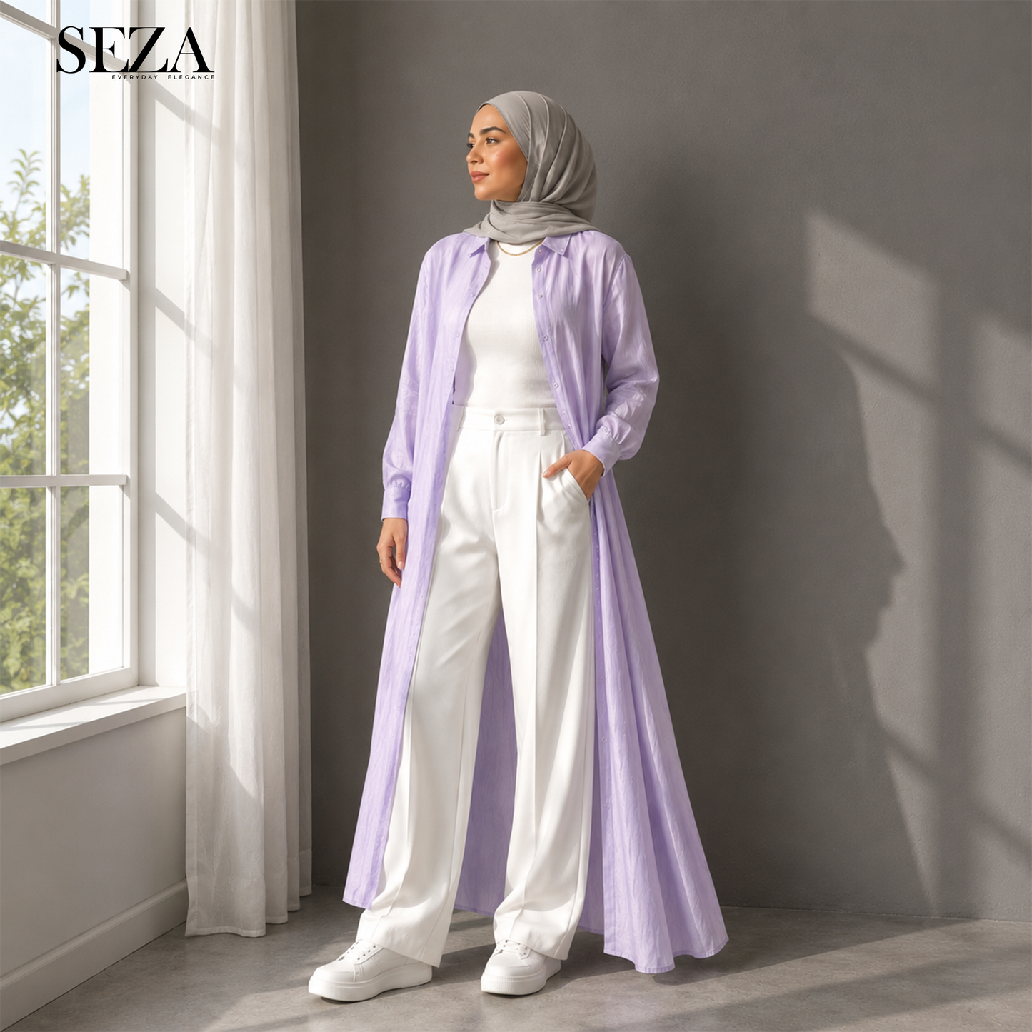 Long shirt in Lavender