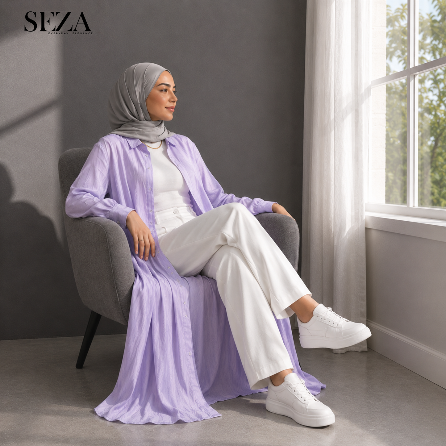 Long shirt in Lavender