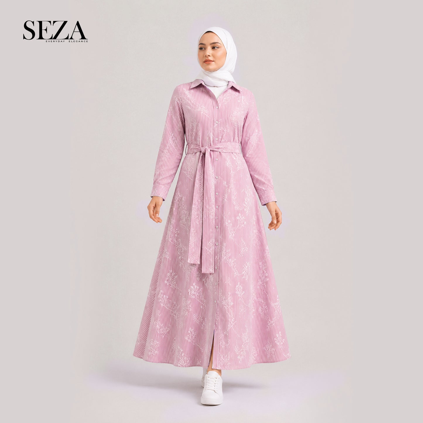 Lina pink striped Dress