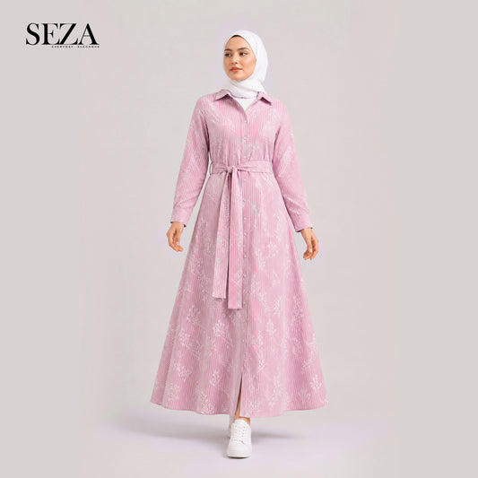 Lina pink striped Dress