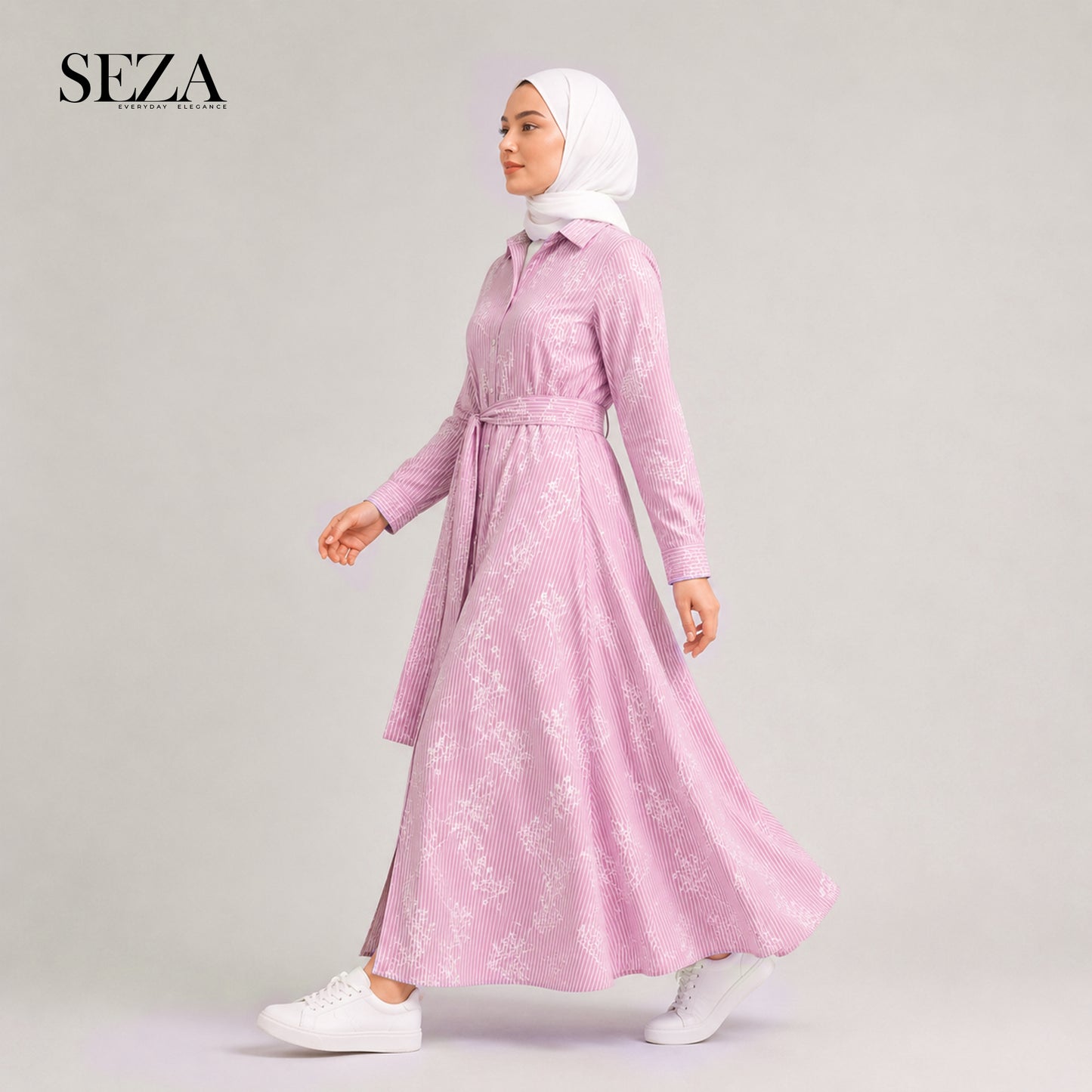 Lina pink striped Dress