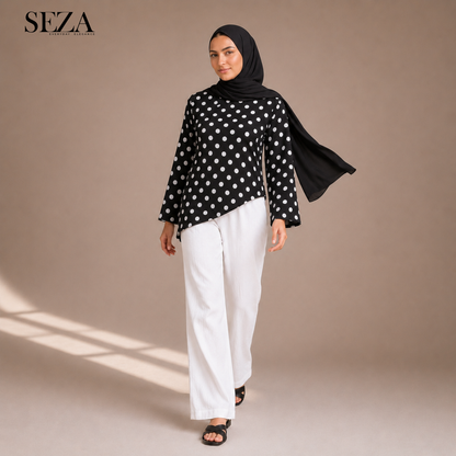 Casual black Dot blouse