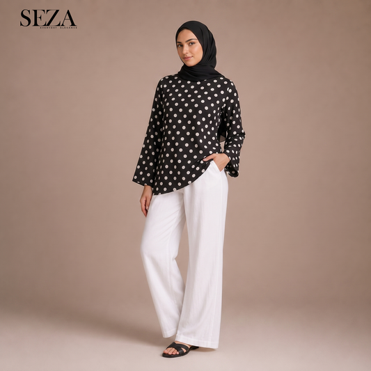 Casual black Dot blouse