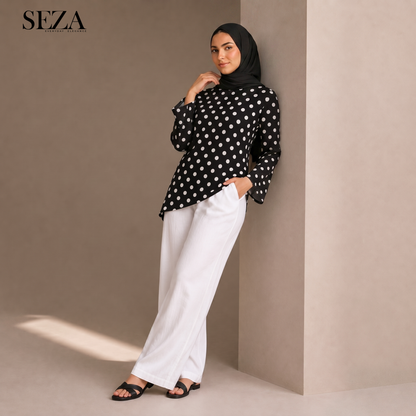 Casual black Dot blouse