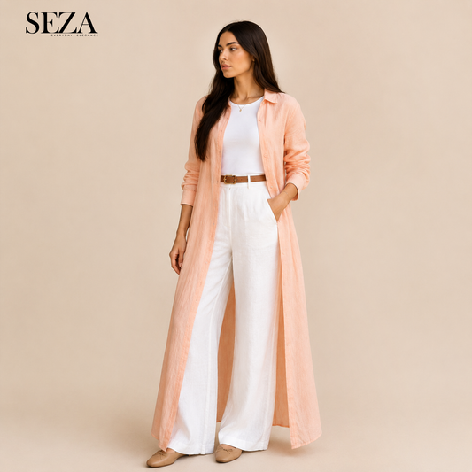 Long shirt in Peachy