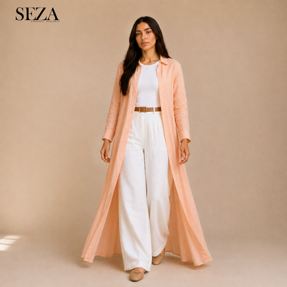 Long shirt in Peachy