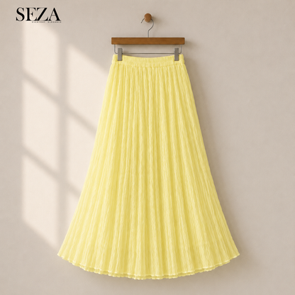 ALMA Crushed chiffon Skirt in Yellow ( pre- Order )