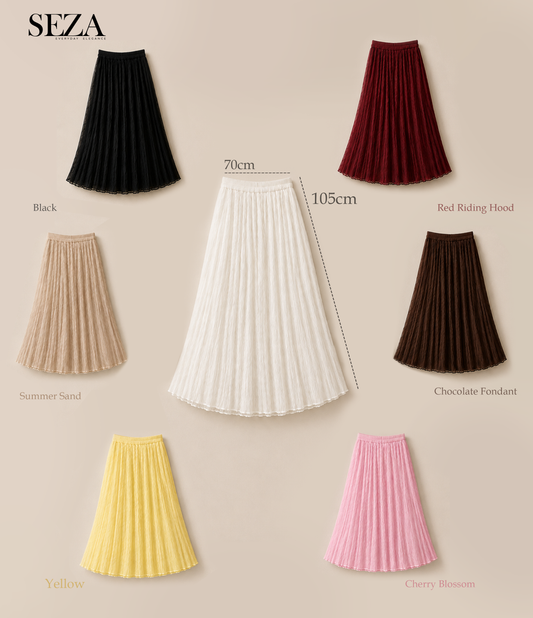 ALMA Crushed Chiffon Skirt in white ( pre-Order )