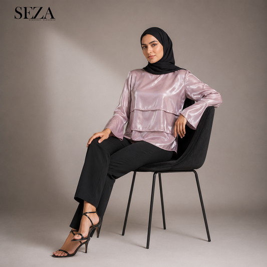 LAYAL soirée Blouse in Pink