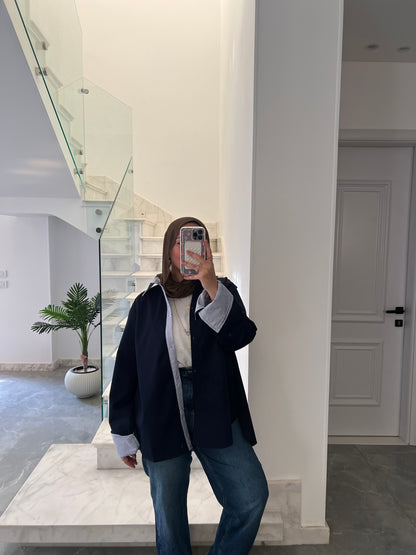 Bella Cuff Shirt - Navy