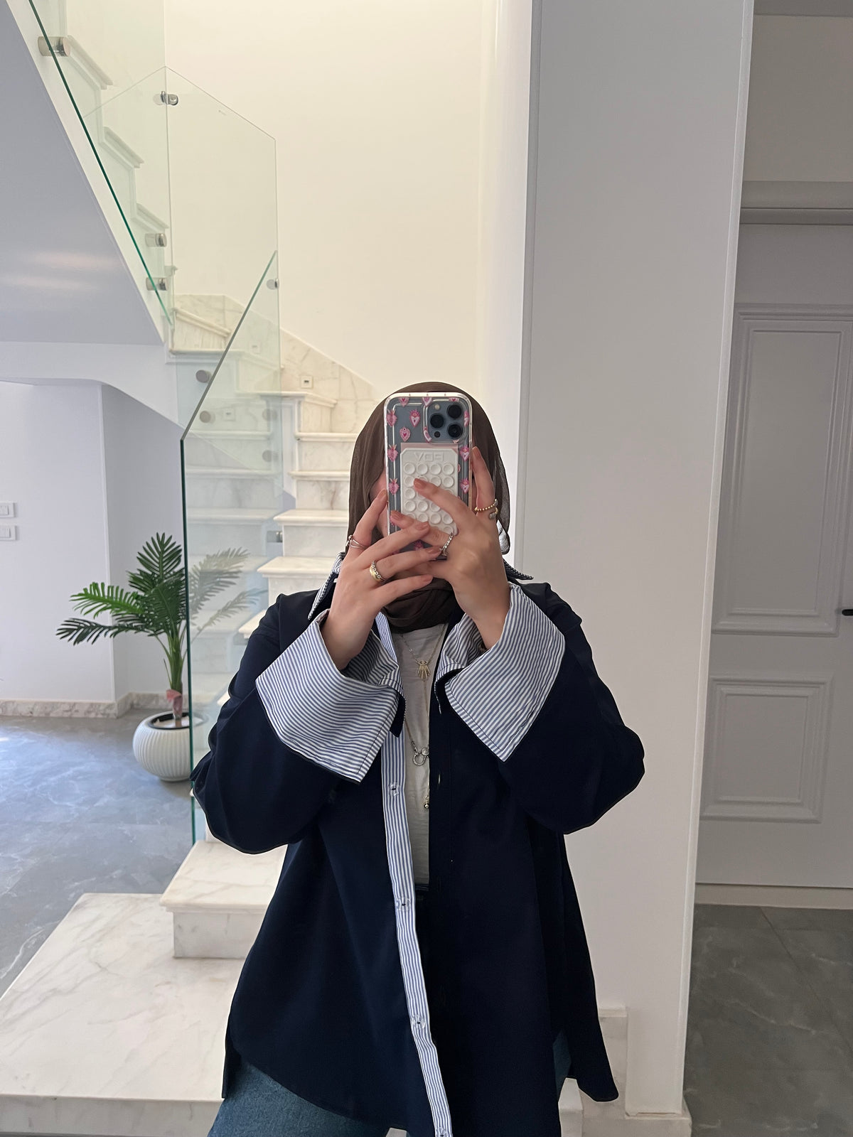 Bella Cuff Shirt - Navy