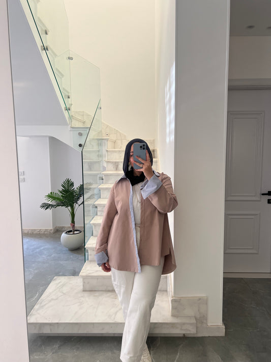 Bella cuff Shirt - Beige
