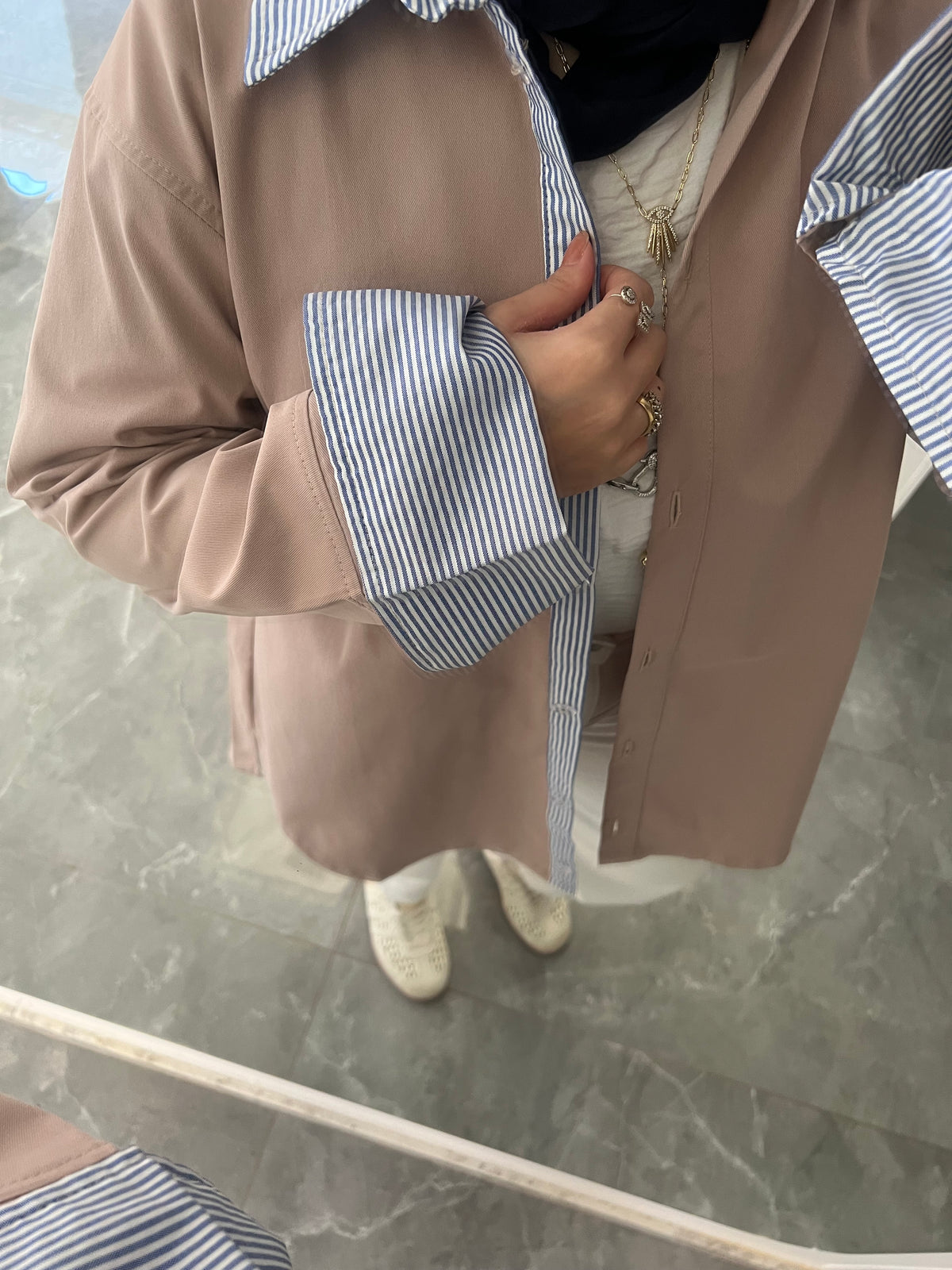 Bella cuff Shirt - Beige