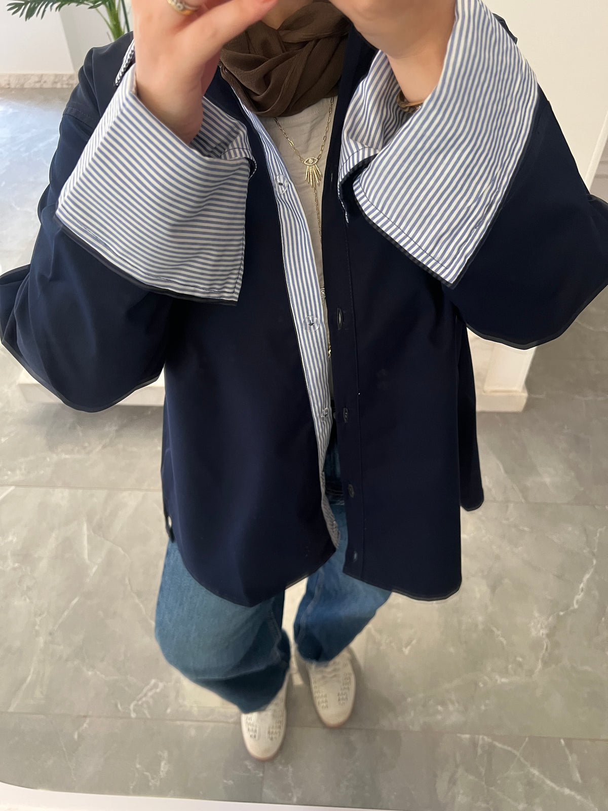 Bella Cuff Shirt - Navy