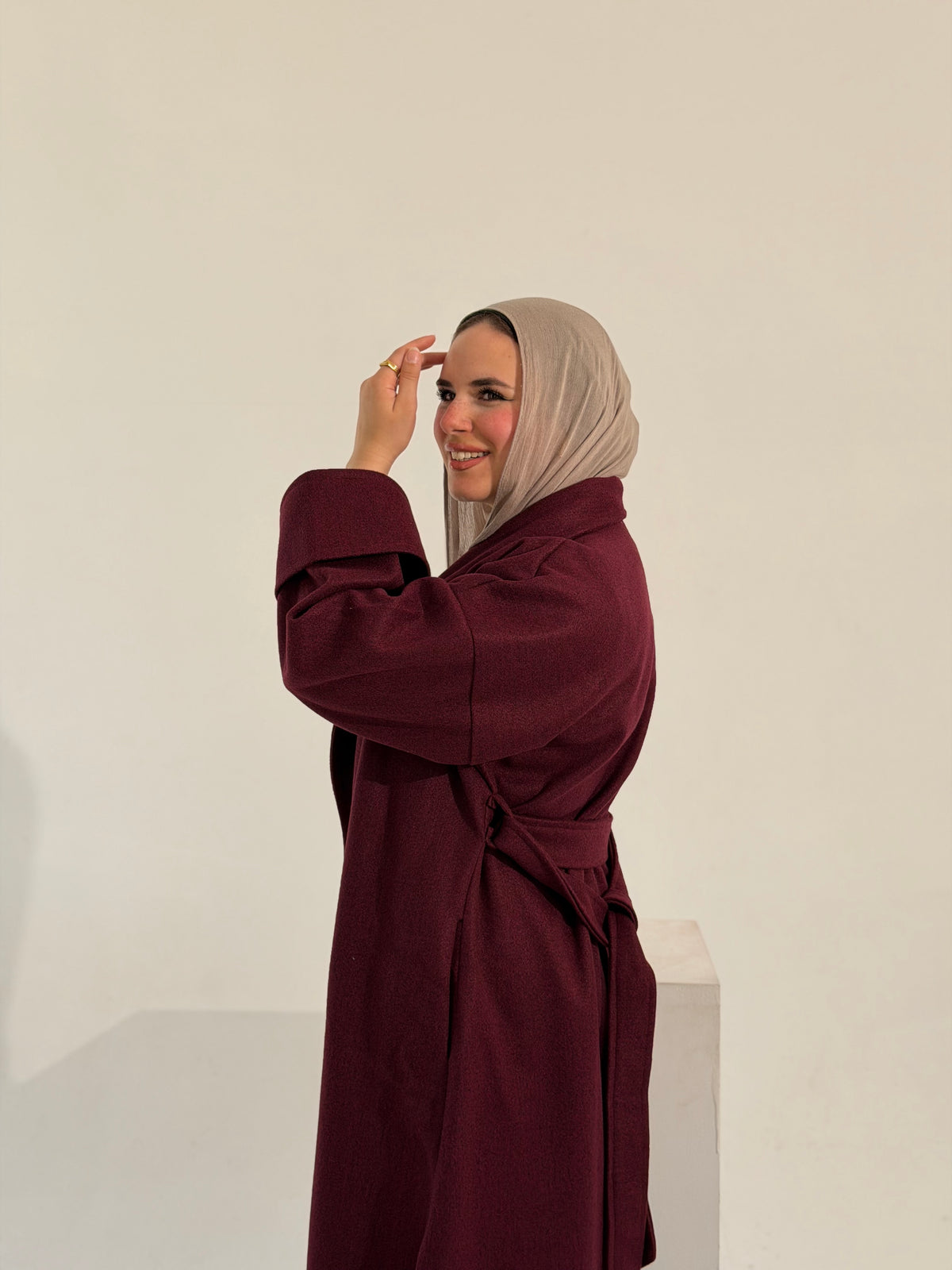 Celina Long Coat - Burgundy