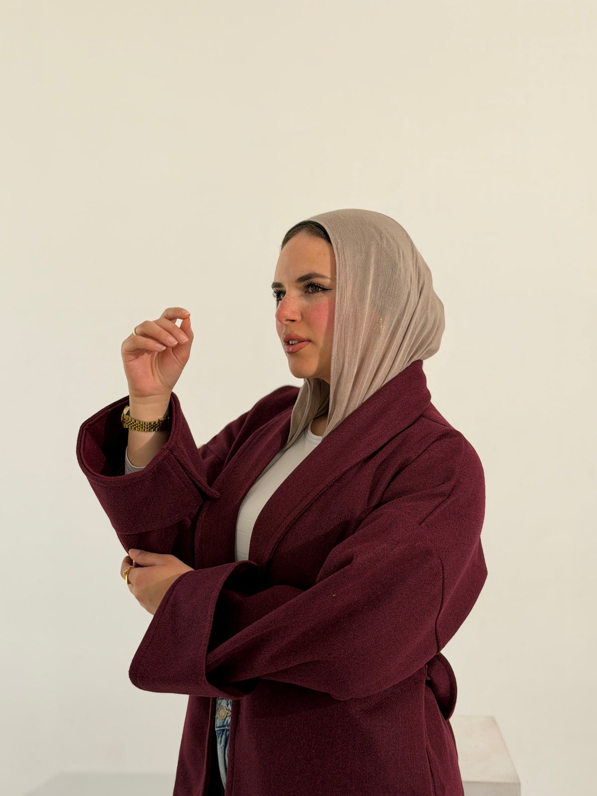Celina Long Coat - Burgundy