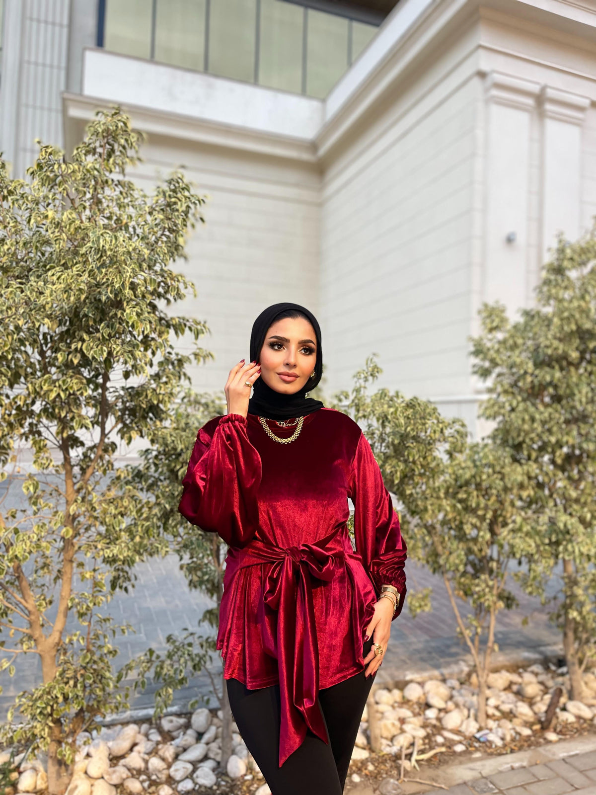 Flair Velvet blouse - Red